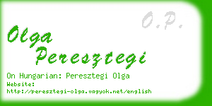 olga peresztegi business card